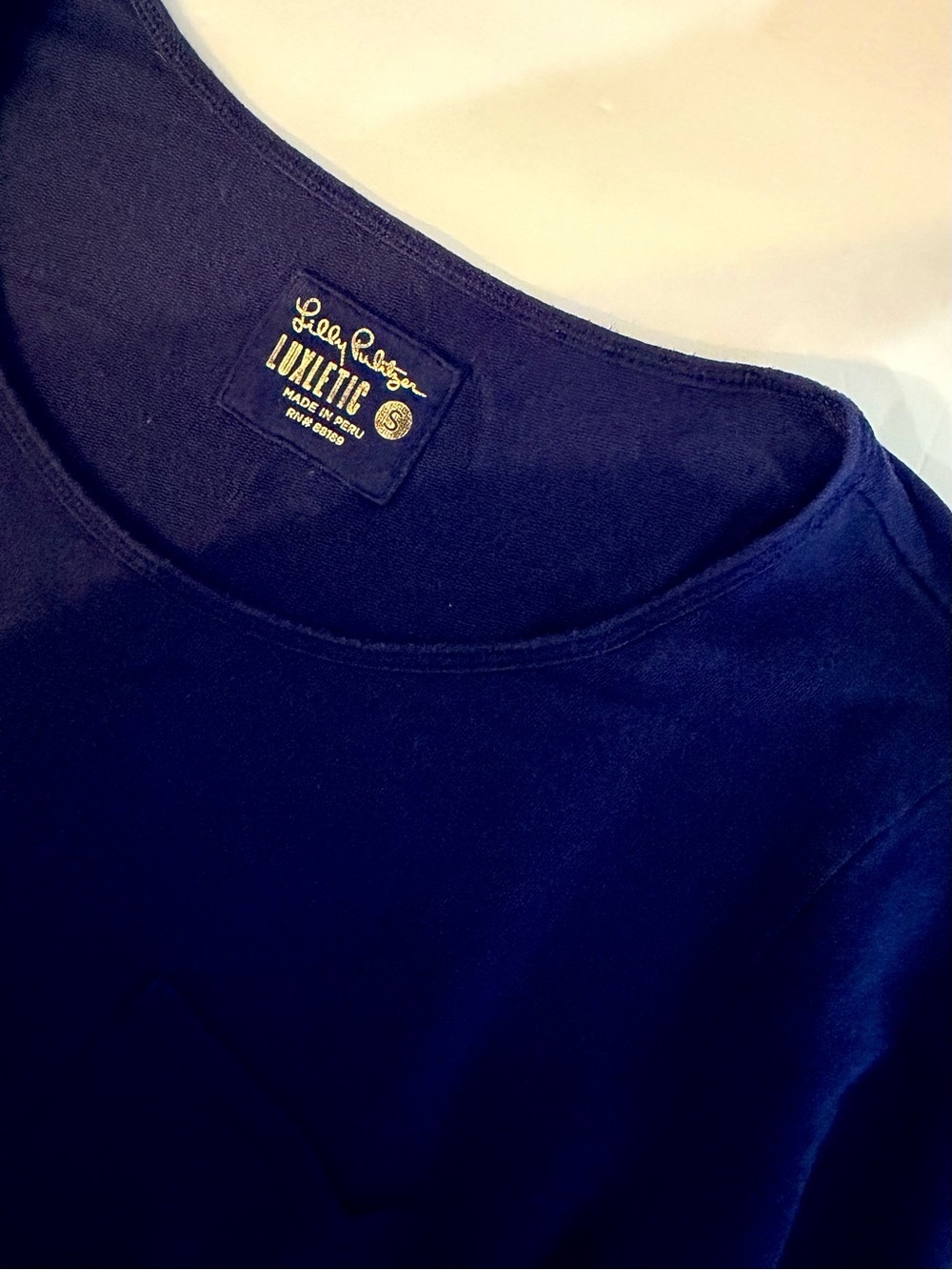 Lilly Pulitzer Luxletic Kerah Lounge Long Sleeve Tee Small Navy Blue